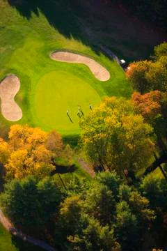 Aerial image of a golf course. Stock Photos