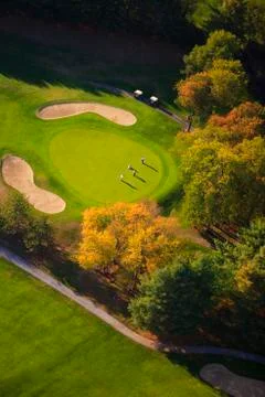 Aerial image of a golf course. Stock Photos