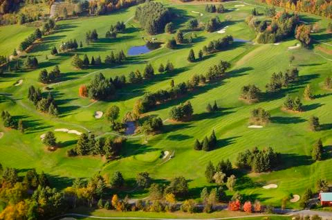 Aerial image of a golf course. Stock Photos