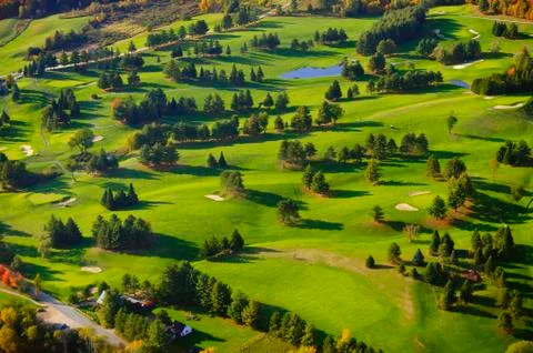 Aerial image of a golf course. Stock Photos