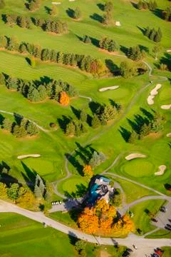 Aerial image of a golf course. Stock Photos