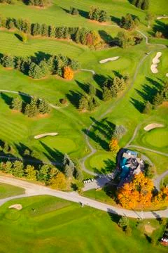 Aerial image of a golf course. Stock Photos