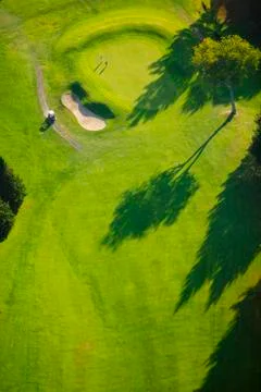 Aerial image of a golf course. Stock Photos