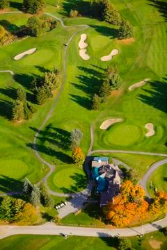 Aerial image of a golf course. Stock Photos