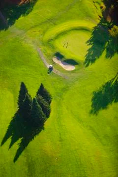 Aerial image of a golf course. Stock Photos