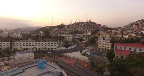 Aerial images of the city of Guayaquil Stock Footage
