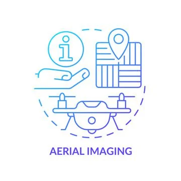 Aerial imaging blue gradient concept icon Stock Illustration