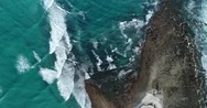 Aerial Of Incredible Wave Formations Below Stock Footage