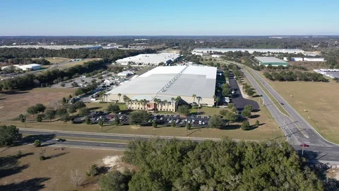 Aerial of Industrial Building in Ocala Florida - 4k Stock Footage