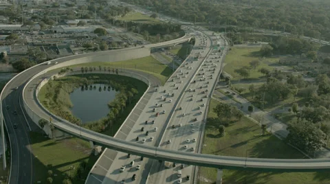 Aerial of Interstate 4 in Central Florida 02 Stock Footage