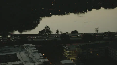 Aerial of Interstate 4 in Central Florida at night 05 Stock Footage 41643892