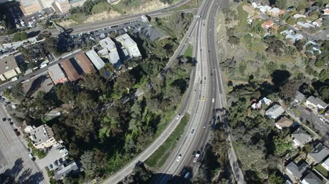 Aerial interstate traffic Video stock 1089565