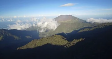Aerial, Irazu Volcano National Park, Costa Rica Stock Footage