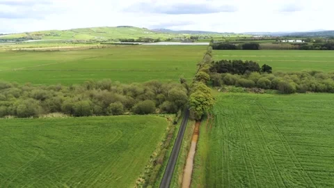 Aerial of Ireland Fields Stock Footage 154290120