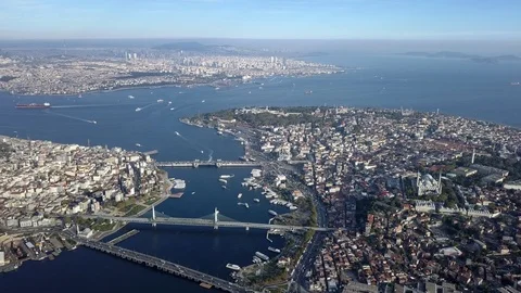Aerial istanbul strait gorgeous Stock Footage