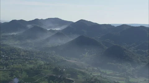 AERIAL Italy-Mountains And Mist Stock Footage