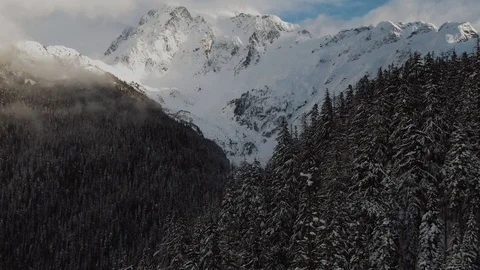 Aerial jagged mountain view - Mt Shuksan - North Cascades Stock-Footage 103175959