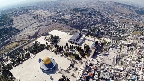 Aerial Jerusalem Old City Stock Footage 76603363