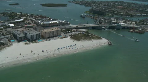 Aerial Johns Pass Bridge Stock Footage