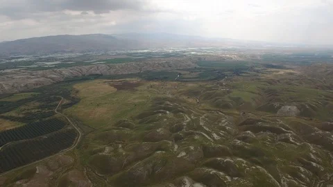 Aerial of Jordan River at the narrowest section of Jordan Valley. DJI-0003-02 Stock-Footage 123745693