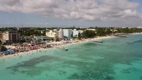 Aerial of Junkanoo beach Vídeos de archivo 277613864
