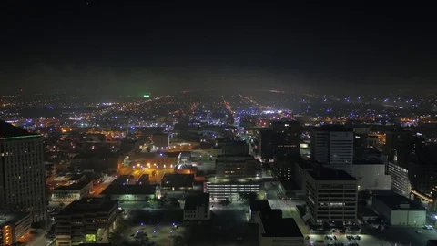 Aerial Kansas Wichita July 2017 Night 4K Inspire 2 Stock Footage