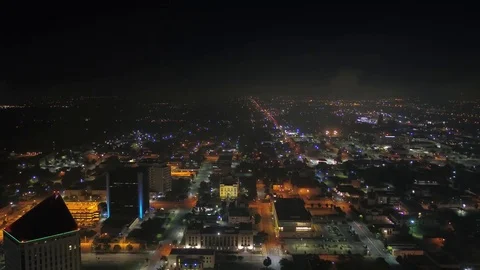 Aerial Kansas Wichita July 2017 Night 4K Inspire 2 Stock Footage