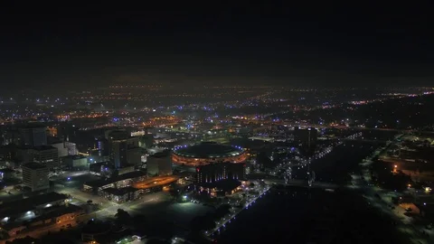Aerial Kansas Wichita July 2017 Night 4K Inspire 2 Stock Footage