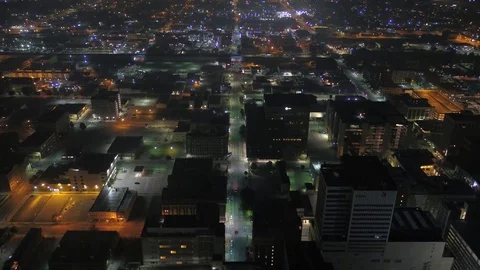 Aerial Kansas Wichita July 2017 Night 4K Inspire 2 Stock Footage