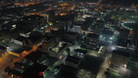 Aerial Kansas Wichita July 2017 Night 4K Inspire 2 Stock Footage