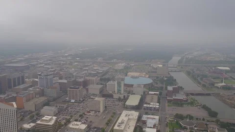 Aerial Kansas Wichita July 2017 Overcast Day 4K Inspire 2 Stock Footage