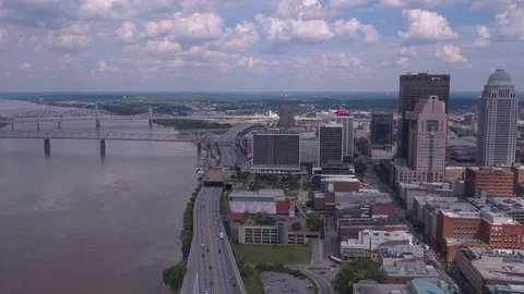 Aerial Kentucky Louisville July 2017 Sunny Day 4K Inspire 2 Stock Footage