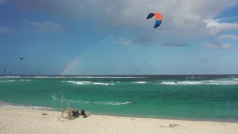 Aerial Kiteboarding Video stock 167167697