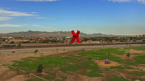 Aerial of La Equis (The X) Stock Footage 156757969