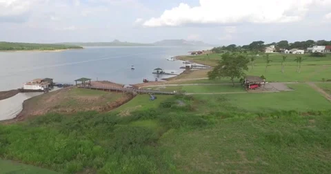 AERIAL OF LAGO DO MANSO, MATO GROSSO, BRASIL Stock Footage 59498982