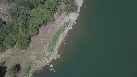Aerial of a lake Stock Footage 94886953