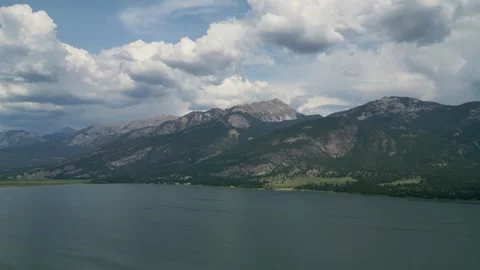 Aerial Lake in Mountains View Stock Footage 266285437