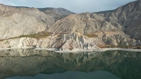 Aerial lake reflection Stock Footage 257696840