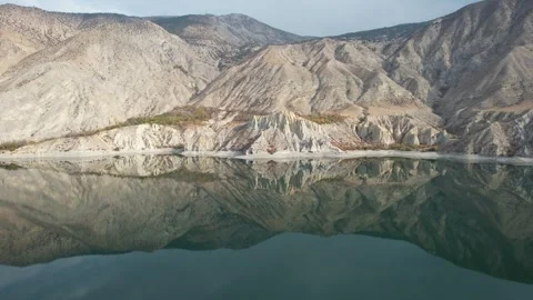 Aerial lake reflection Stock Footage 257696853