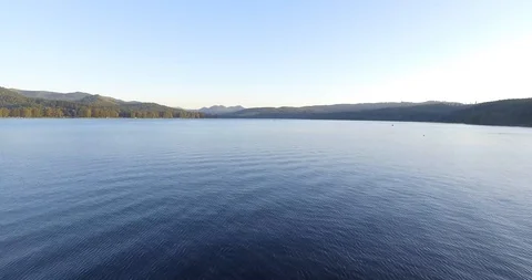 Aerial of Lake at Sunset Stock Footage 90729014