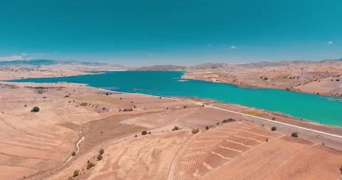 Aerial lake view 1 Stock Footage