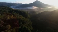 Aerial Of Landscape And Mountains Covered With Green Forest And Cloudscape, Bali Stock Footage