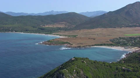 Aerial landscape capo corsica beach Stock Footage 32804328