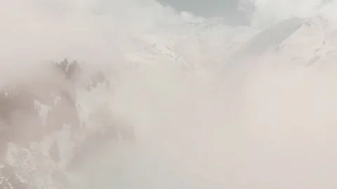 Aerial landscape of clouds in winter mountains Stock Footage 173155295