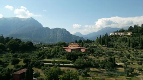 Aerial landscape on Como lake between mountains in Italy Stock Footage 254350358