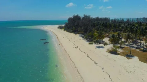 Aerial landscape of empty white beach in Balabac, Philippines Stock Footage 121116553