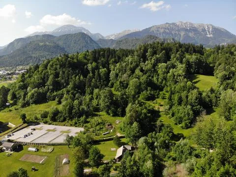 Aerial landscape photo slovenia Stock Photos