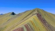 Aerial Landscape Of Rainbow Mountain Peak Stock Footage