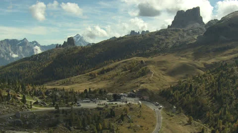 Aerial landscape shot, Dolomites / Italy Stock Footage