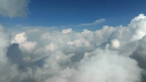 Aerial Landscape of Soft Clouds Floating Over Mountain Valley Stock Footage 341778211